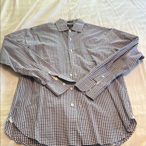 Men's Checkered Shirt - Blue and White